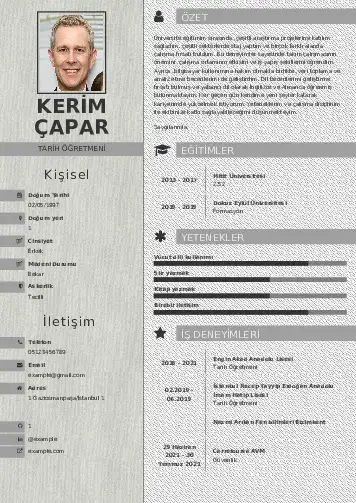 Tarih Öğretmeni Cv Örnekleri cv indir